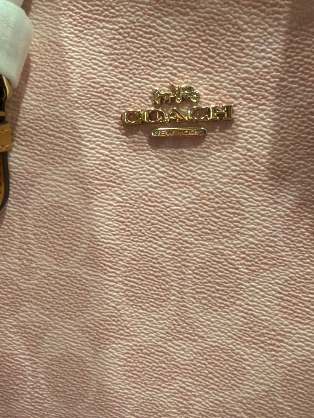 Coach Powder Pink Mollie Tote with Floral Charm and Tan Trim - Picture 7 of 9